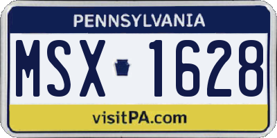PA license plate MSX1628