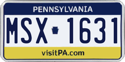 PA license plate MSX1631