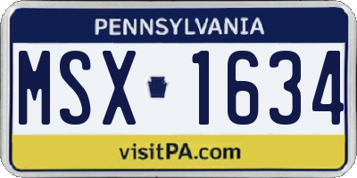PA license plate MSX1634