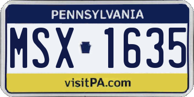 PA license plate MSX1635