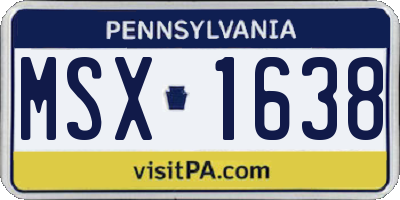 PA license plate MSX1638
