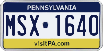 PA license plate MSX1640