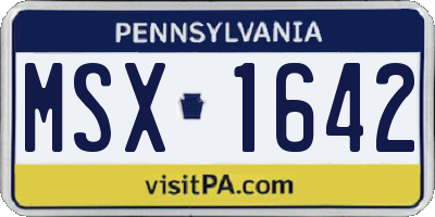 PA license plate MSX1642