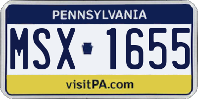 PA license plate MSX1655