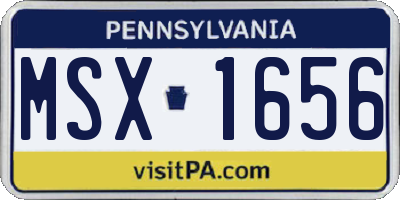 PA license plate MSX1656