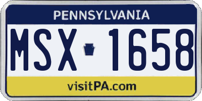 PA license plate MSX1658
