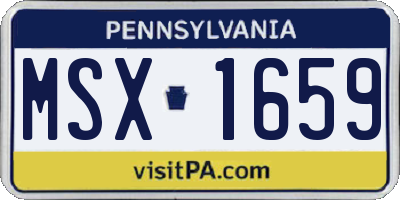 PA license plate MSX1659