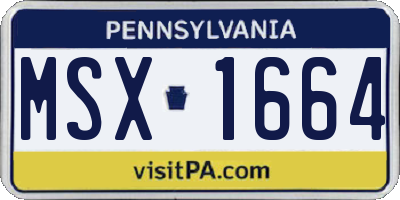 PA license plate MSX1664