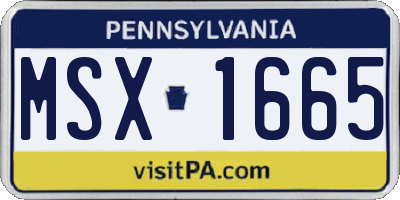 PA license plate MSX1665