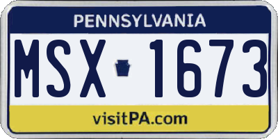 PA license plate MSX1673
