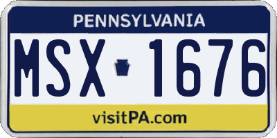 PA license plate MSX1676