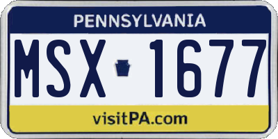 PA license plate MSX1677