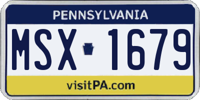 PA license plate MSX1679