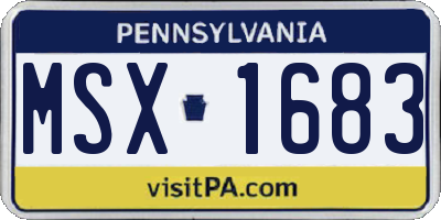 PA license plate MSX1683