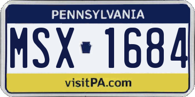 PA license plate MSX1684