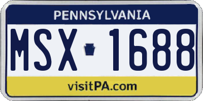 PA license plate MSX1688