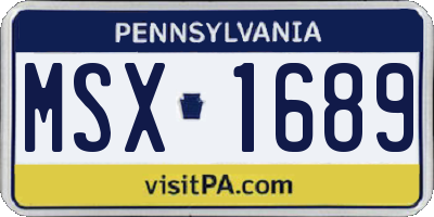 PA license plate MSX1689