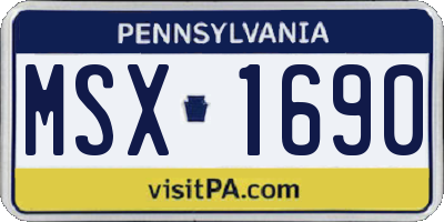 PA license plate MSX1690