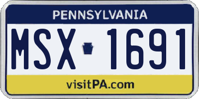 PA license plate MSX1691