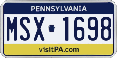 PA license plate MSX1698