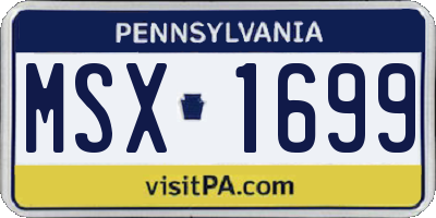 PA license plate MSX1699