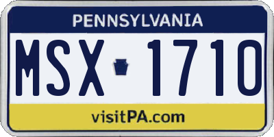 PA license plate MSX1710