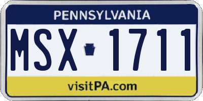 PA license plate MSX1711
