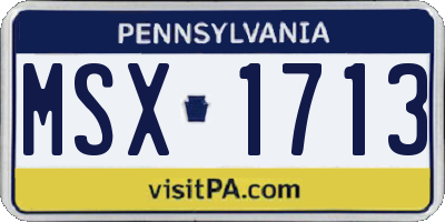 PA license plate MSX1713