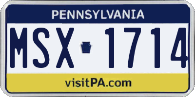 PA license plate MSX1714