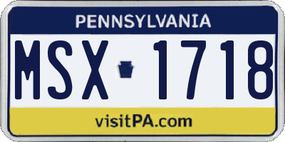 PA license plate MSX1718