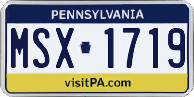 PA license plate MSX1719
