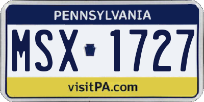 PA license plate MSX1727