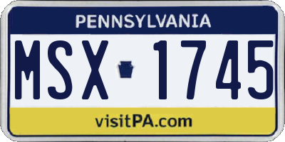 PA license plate MSX1745