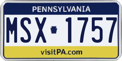 PA license plate MSX1757