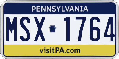 PA license plate MSX1764