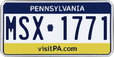 PA license plate MSX1771