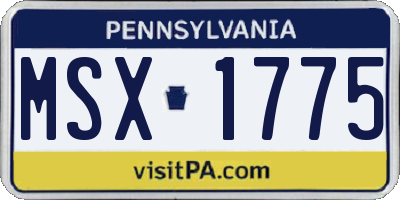 PA license plate MSX1775