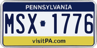 PA license plate MSX1776