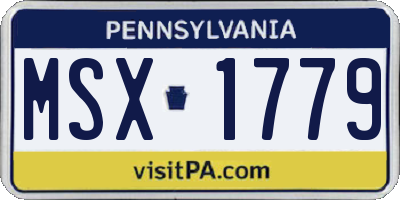 PA license plate MSX1779