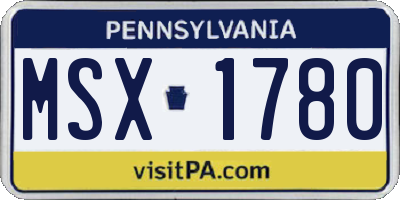 PA license plate MSX1780