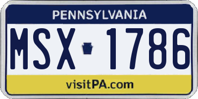 PA license plate MSX1786