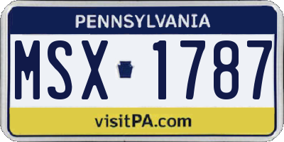 PA license plate MSX1787