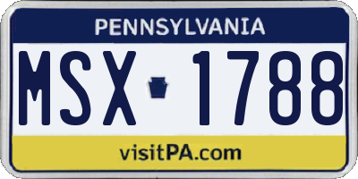 PA license plate MSX1788