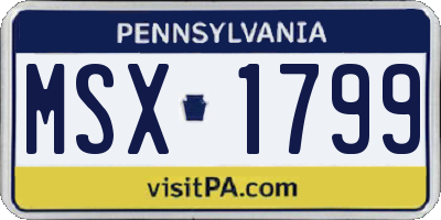 PA license plate MSX1799