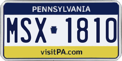 PA license plate MSX1810