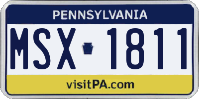 PA license plate MSX1811