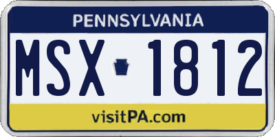 PA license plate MSX1812