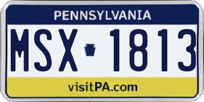 PA license plate MSX1813