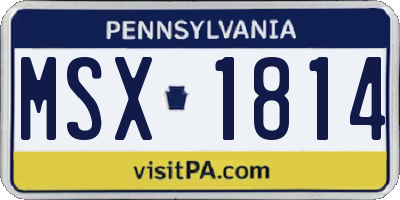 PA license plate MSX1814