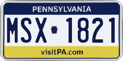 PA license plate MSX1821